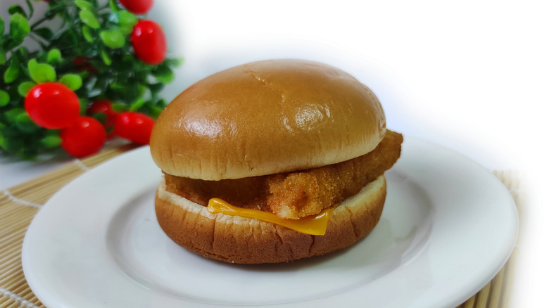 filet-o-fish on white plate