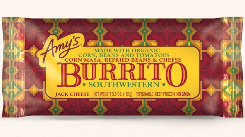 Amy's Southwestern frozen burrito package