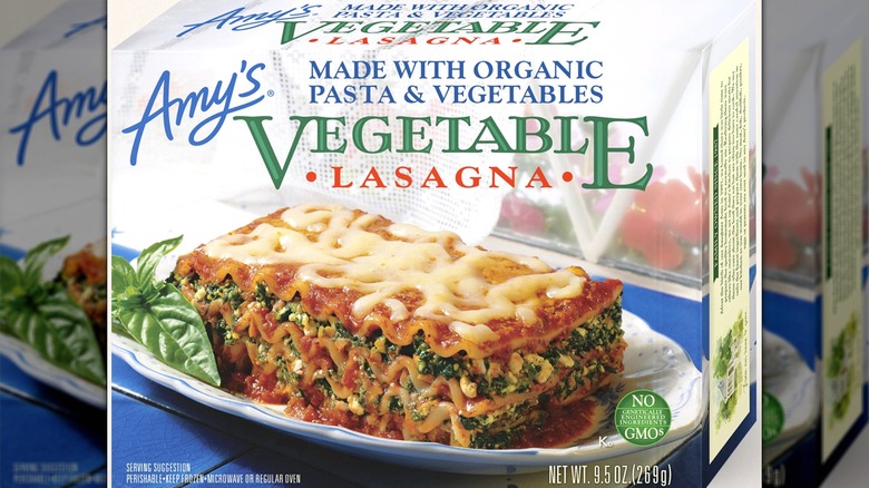 Amy's frozen vegetable lasagna box