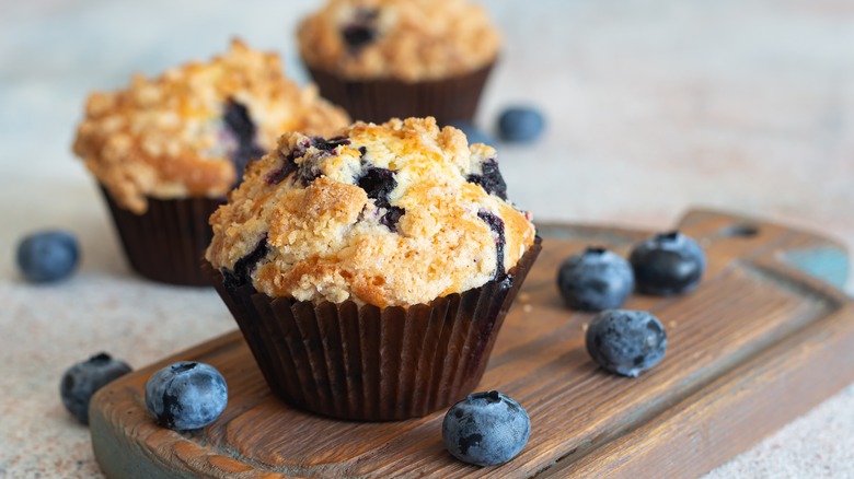 blueberry muffins and blueberries