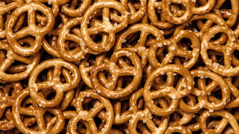 pile of salted pretzels