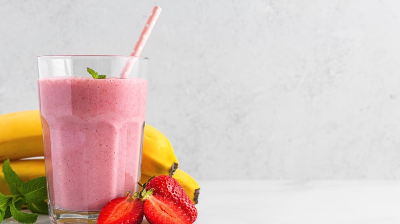 strawberry smoothie with fruit