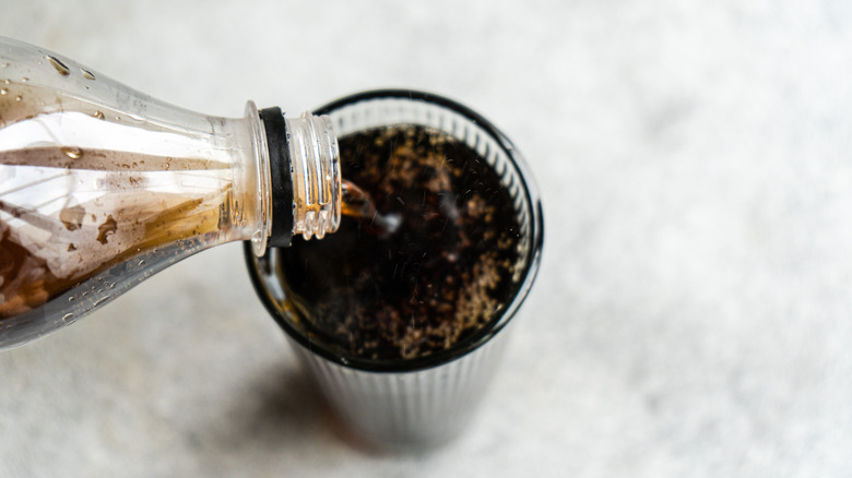 soda being poured into glass