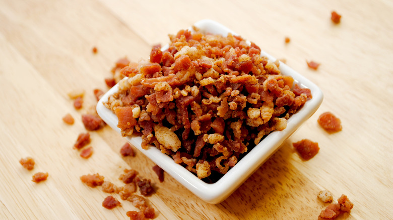 bowl of bacon bits