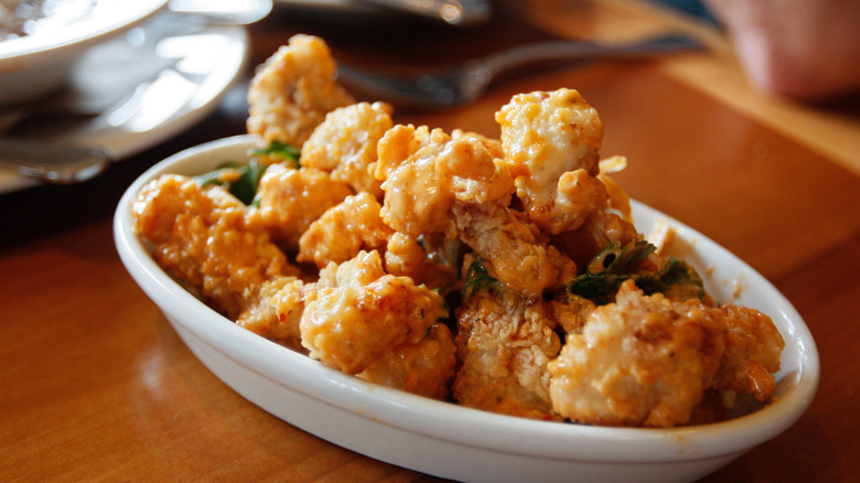 deep fried alligator in bowl