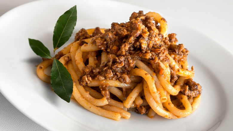 wild bar ragout on plate