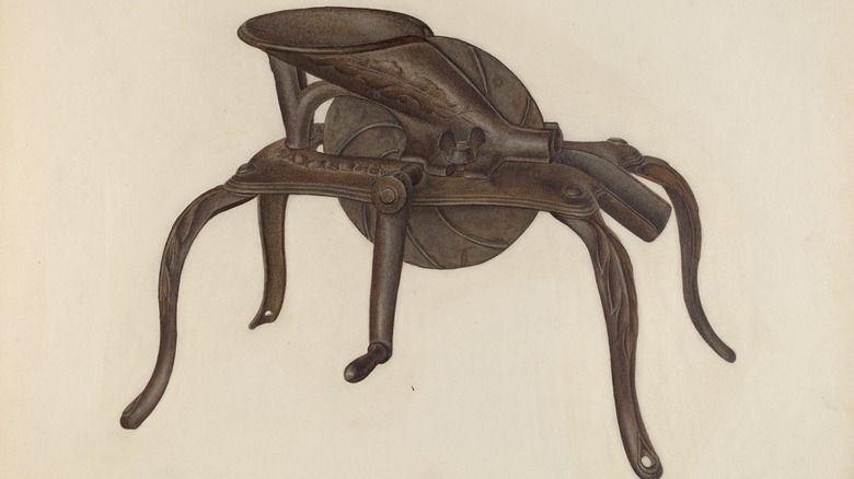 illustration of antique cherry pitter