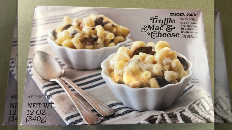 trader joe's truffle mac and cheese packaging