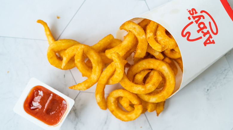 Arby's french fries and ketchup