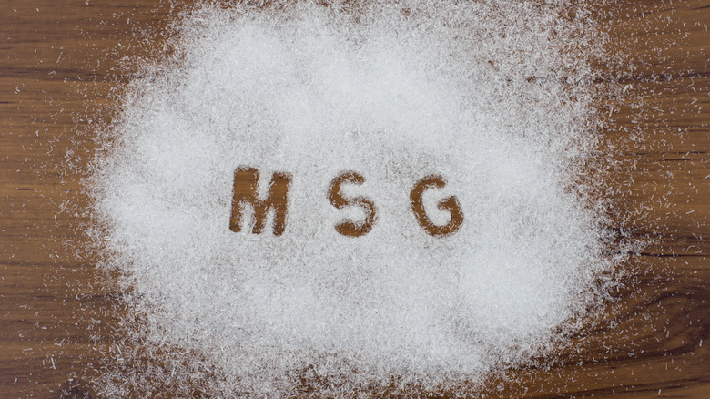 MSG written in white powder