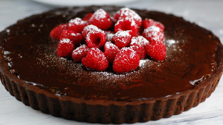 Chocolate raspberry tart