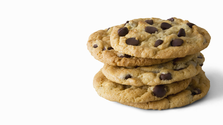 Stack of chocolate chip cookies