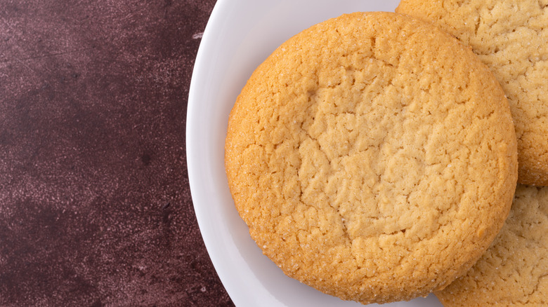 Sugar cookies on white plate