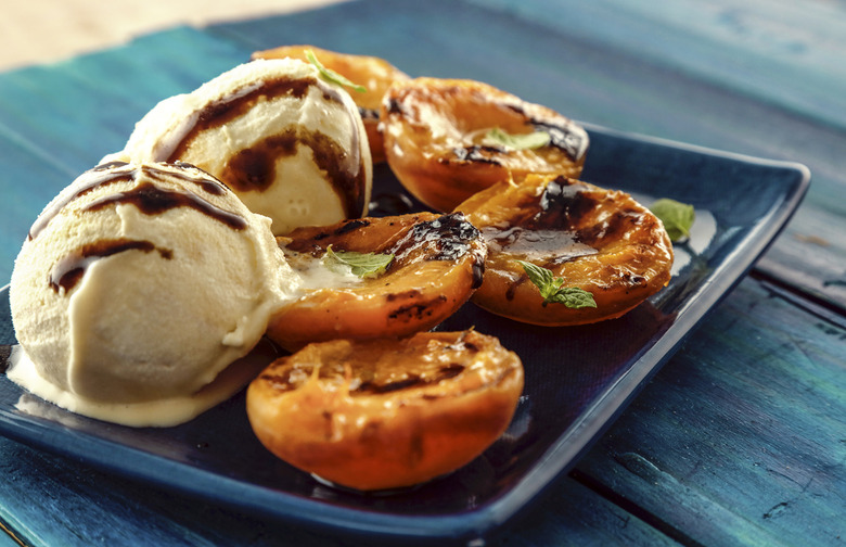 Beer-Infused Grilled Peaches & Caramel