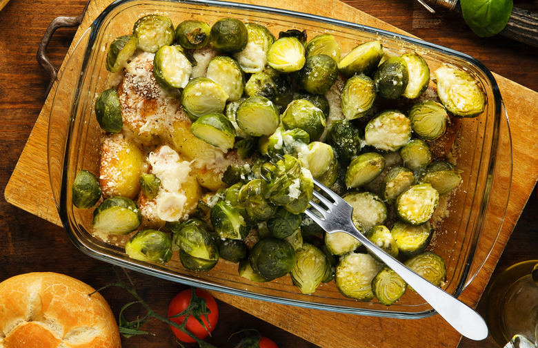 Beer-Roasted Potatoes With Brussels Sprouts and Bacon