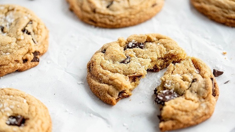 Cookies on parchment paper