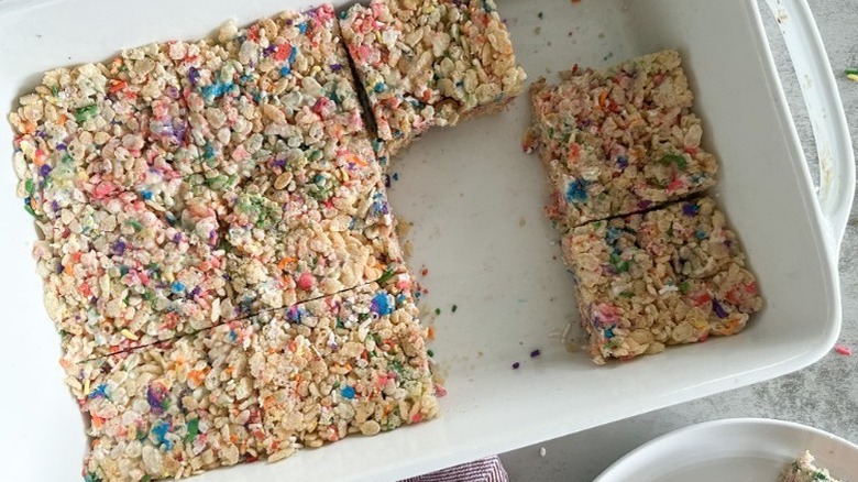 Sliced Rice Krispies treats