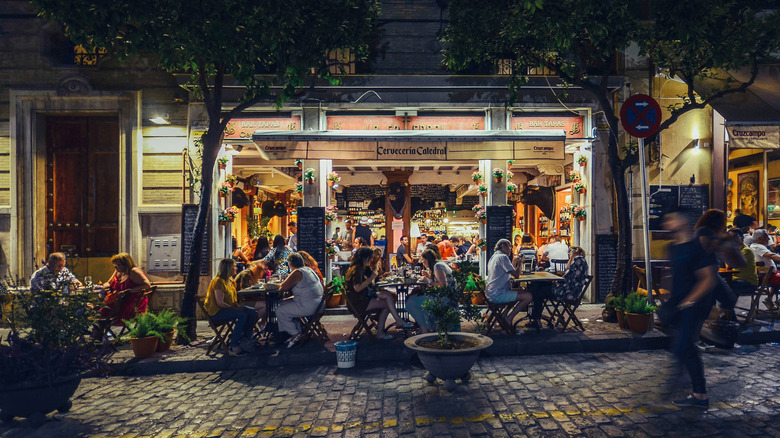 busy bar in spain