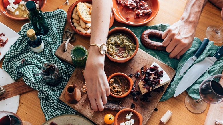 people sharing tapas