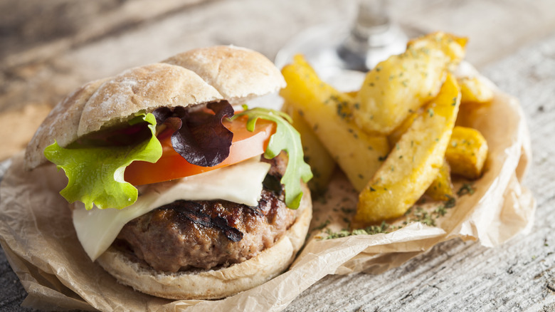 burger and fries