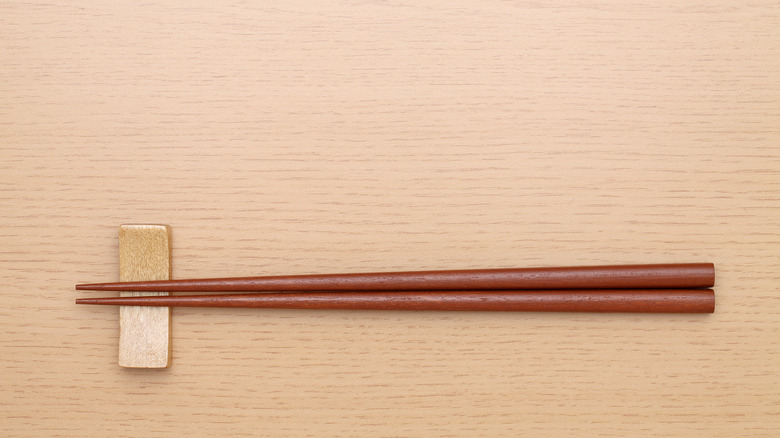 chopsticks on wooden table