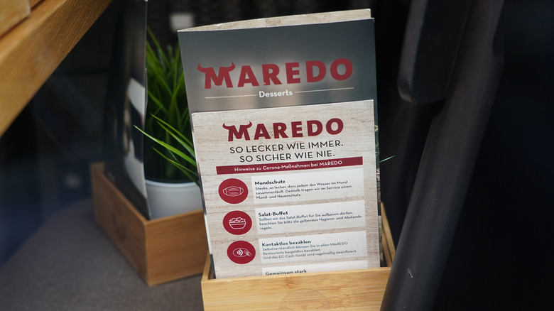 Maredo Steakhouse menu in box