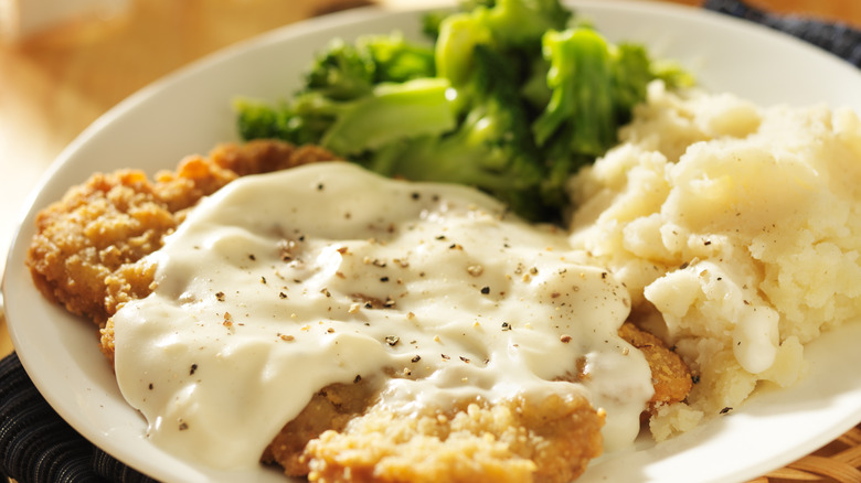 Chicken-fried steak with country gravy