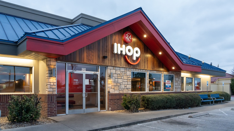 An IHOP restaurant building