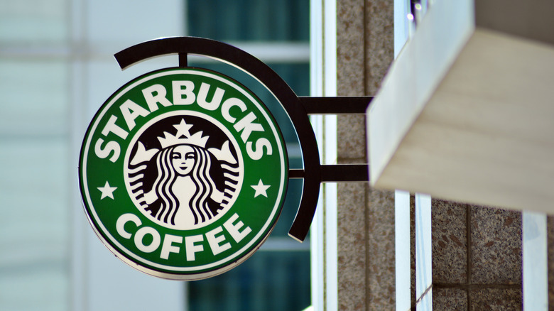 hanging starbucks sign