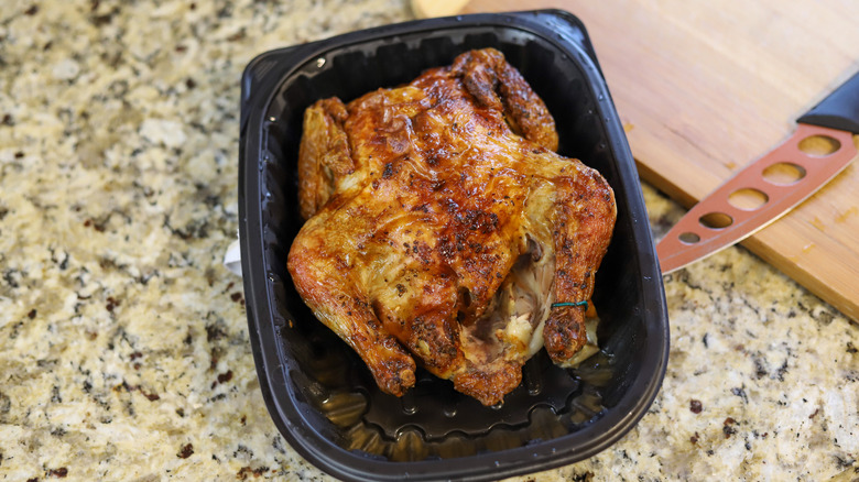 rotisserie chicken in container