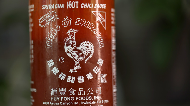 bottle of sriracha