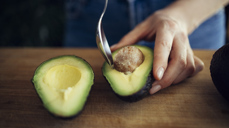 avocado with spoon