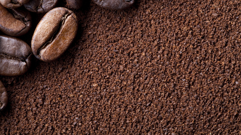 coffee beans and ground coffee