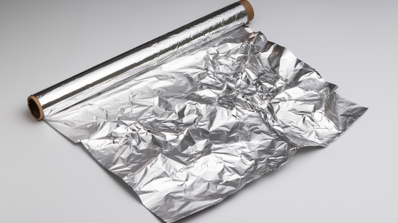 unwrapped aluminum foil