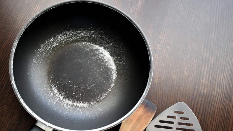 scratched non-stick pan