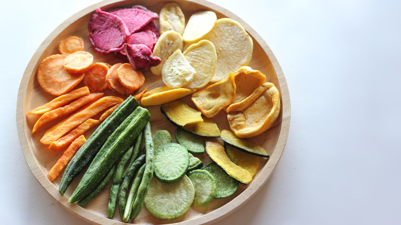 dehydrated vegetables on plate