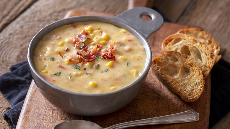 bowl of corn chowder