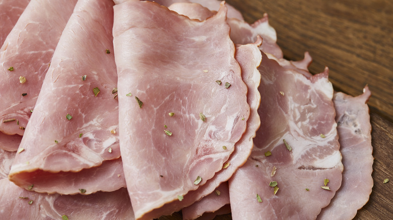 deli meat with rosemary