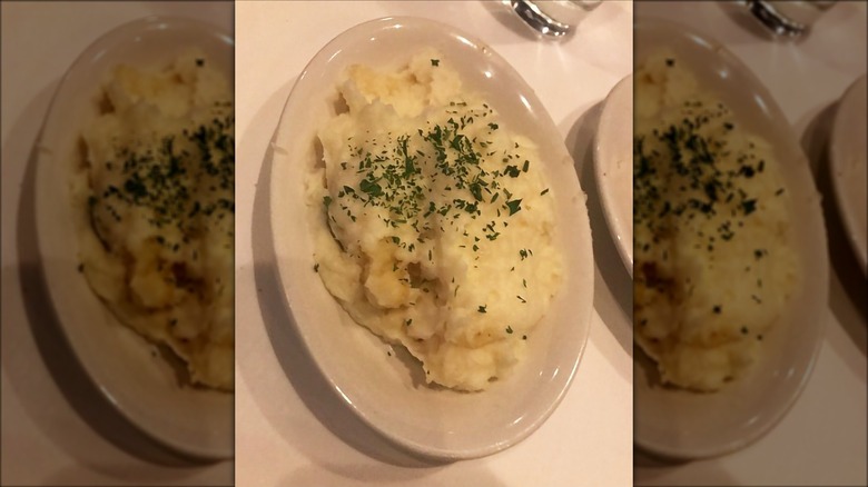 Morton's mashed potatoes on plate