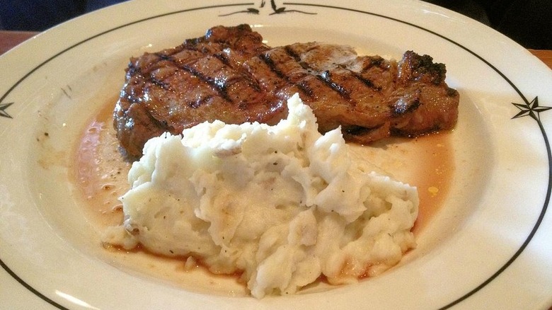 Saltgrass steak and mashed potatoes