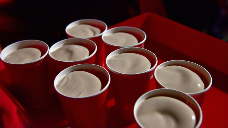 Wendy's frosty cups on tray