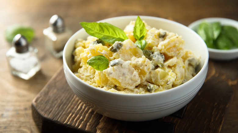 bowl of herbed potato salad