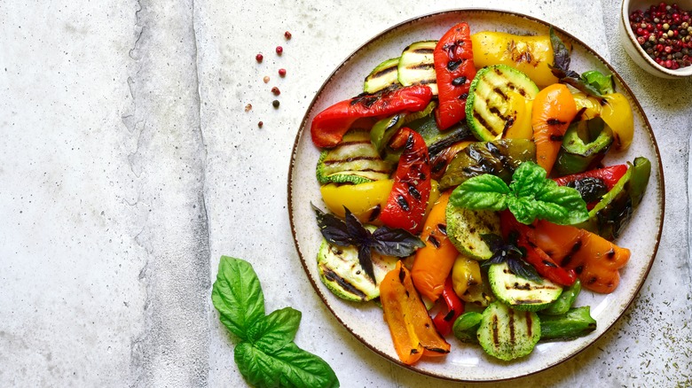 grilled vegetables on plate