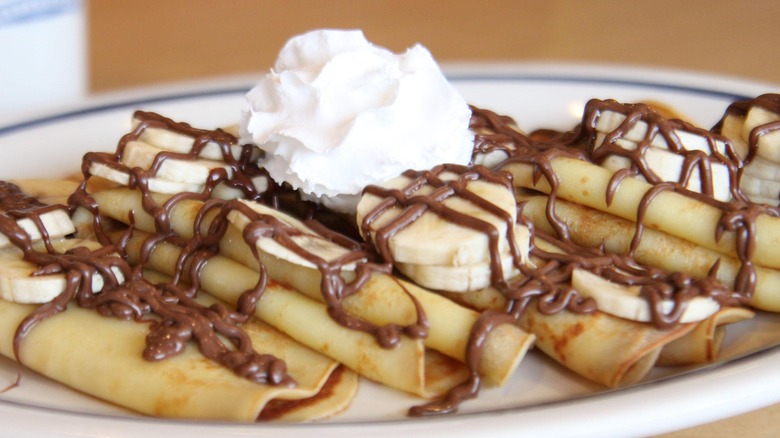 IHOP banana crepes with nutella