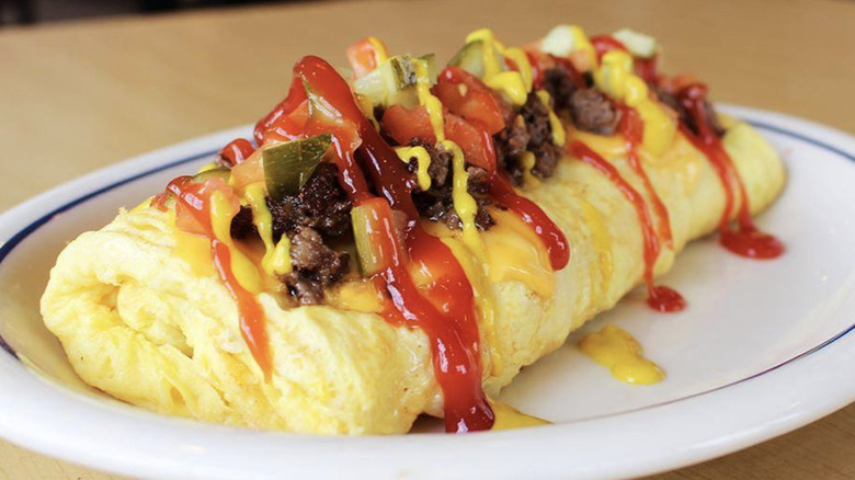 Loaded cheeseburger omelet at IHOP