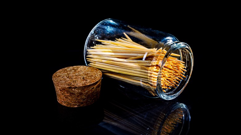 toothpicks in jar