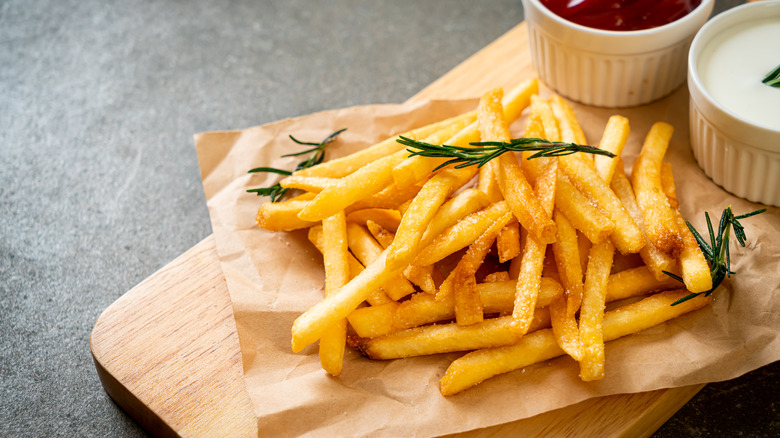 french fries with dips