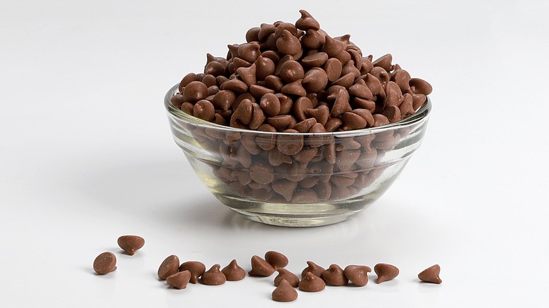 Bowl of chocolate chips