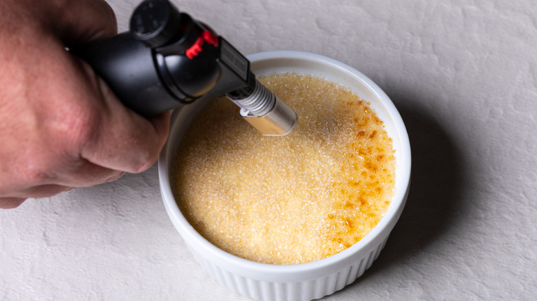 Using blow torch for dessert