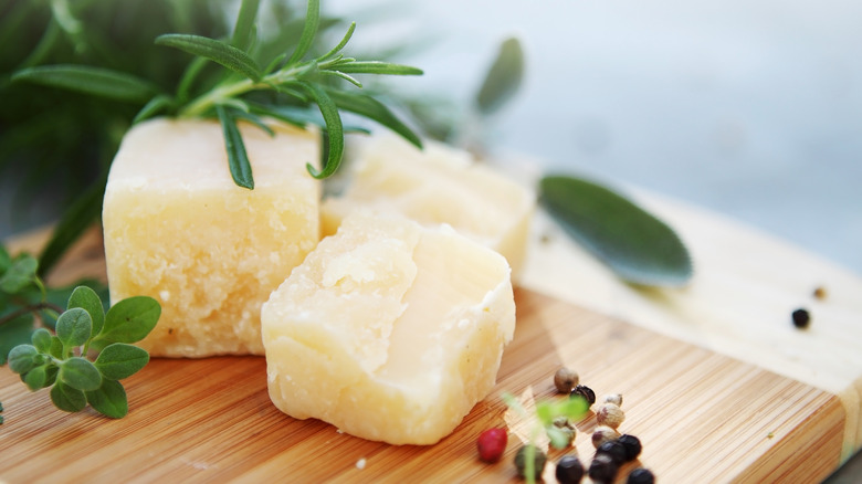 Asiago or parmesan with herbs